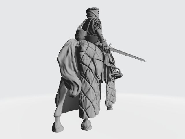 Mounted old experienced Folkunga crusader 3D print model_1