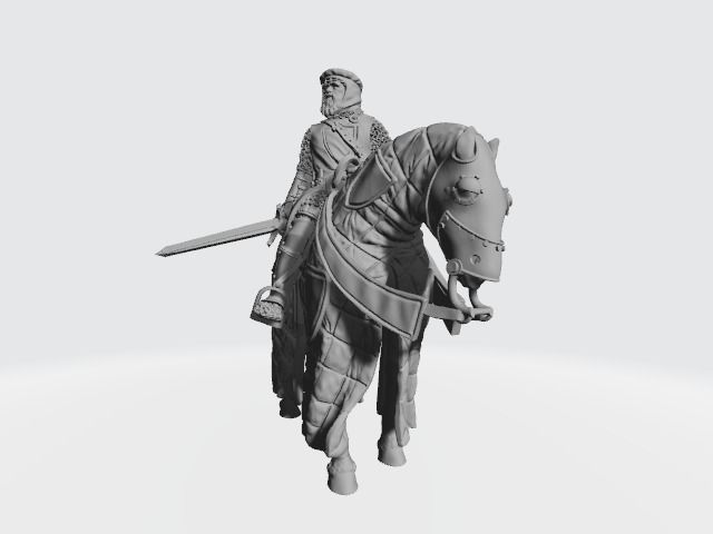 Mounted old experienced Folkunga crusader 3D print model_9