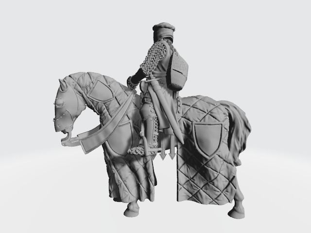 Mounted old experienced Folkunga crusader 3D print model_7