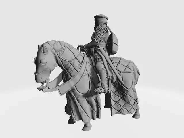 Mounted old experienced Folkunga crusader 3D print model_0