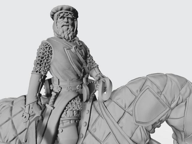 Mounted old experienced Folkunga crusader 3D print model_5