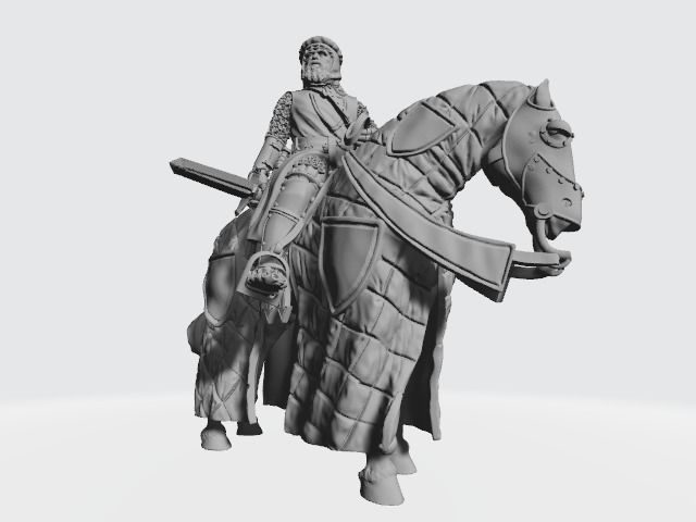 Mounted old experienced Folkunga crusader 3D print model_11