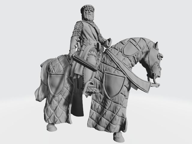 Mounted old experienced Folkunga crusader 3D print model_12