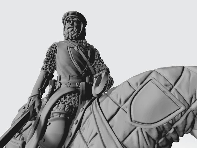 Mounted old experienced Folkunga crusader 3D print model_6