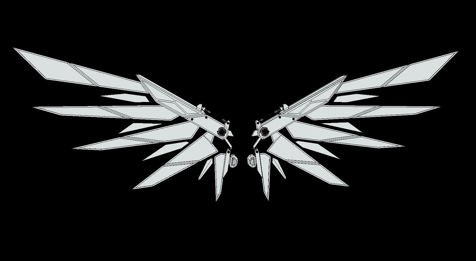 Mechanic Wing Low-poly 3D model_10