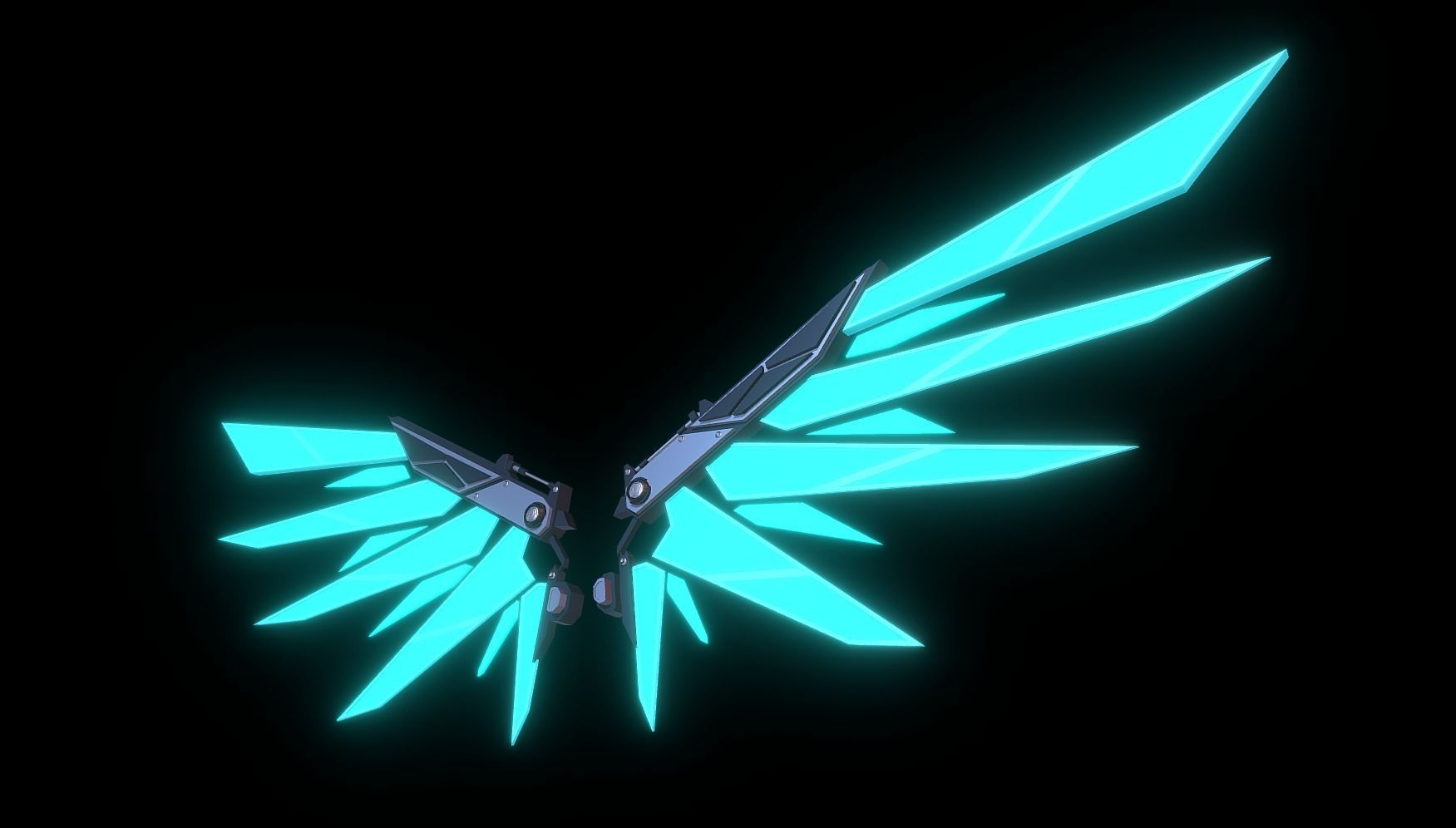 Mechanic Wing Low-poly 3D model_5