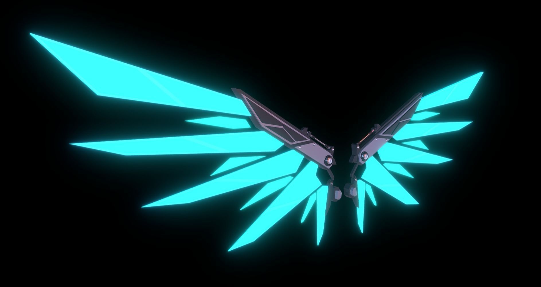 Mechanic Wing Low-poly 3D model_4