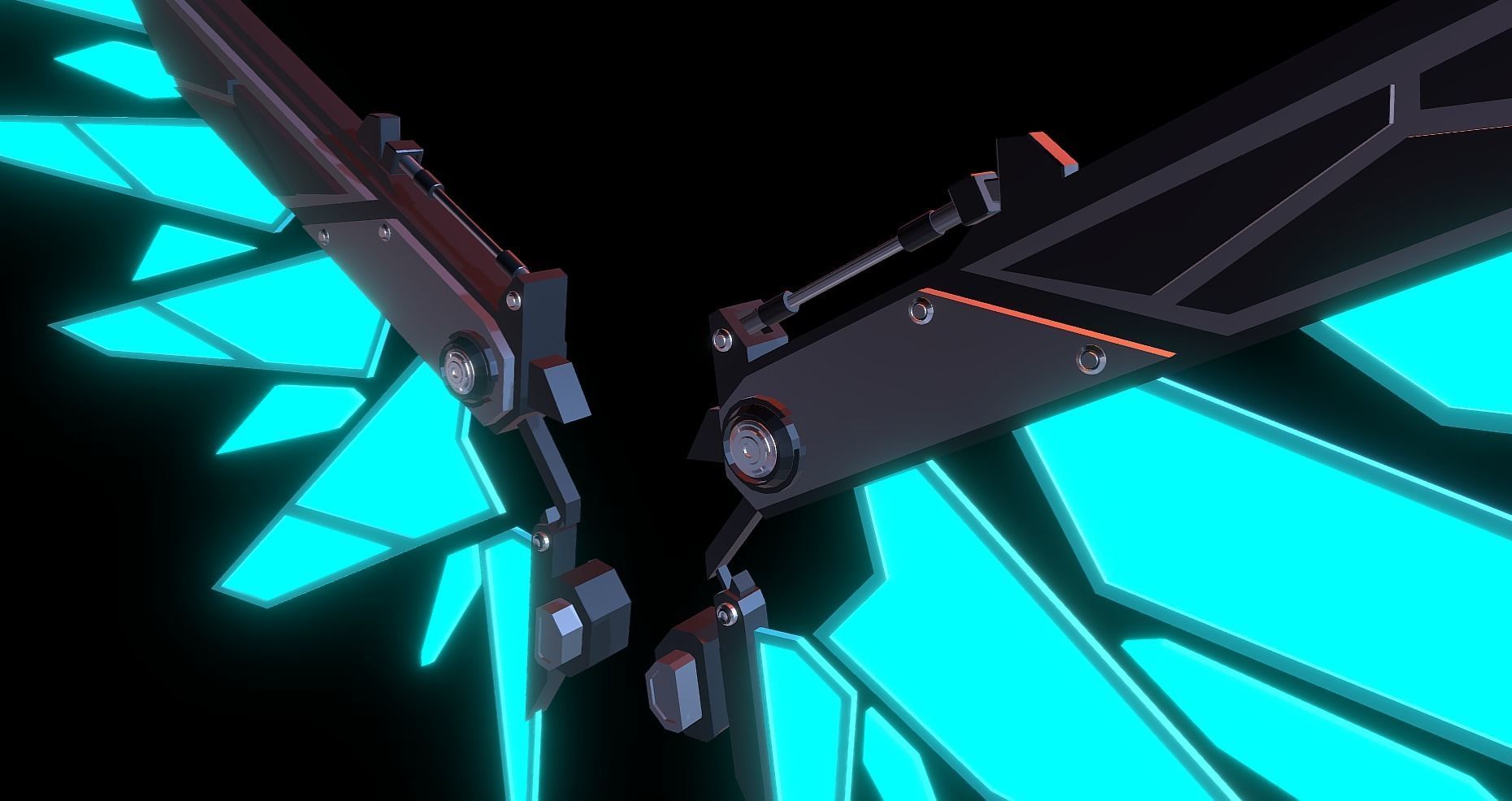 Mechanic Wing Low-poly 3D model_6