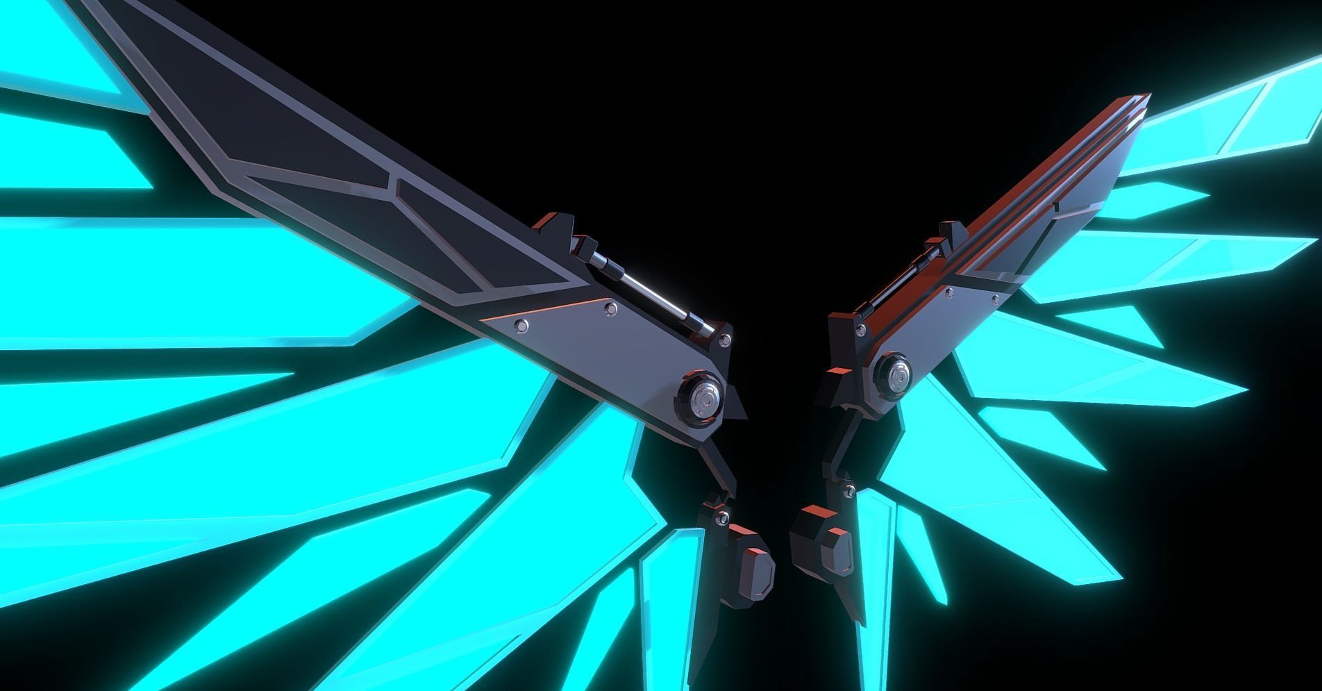 Mechanic Wing Low-poly 3D model_2