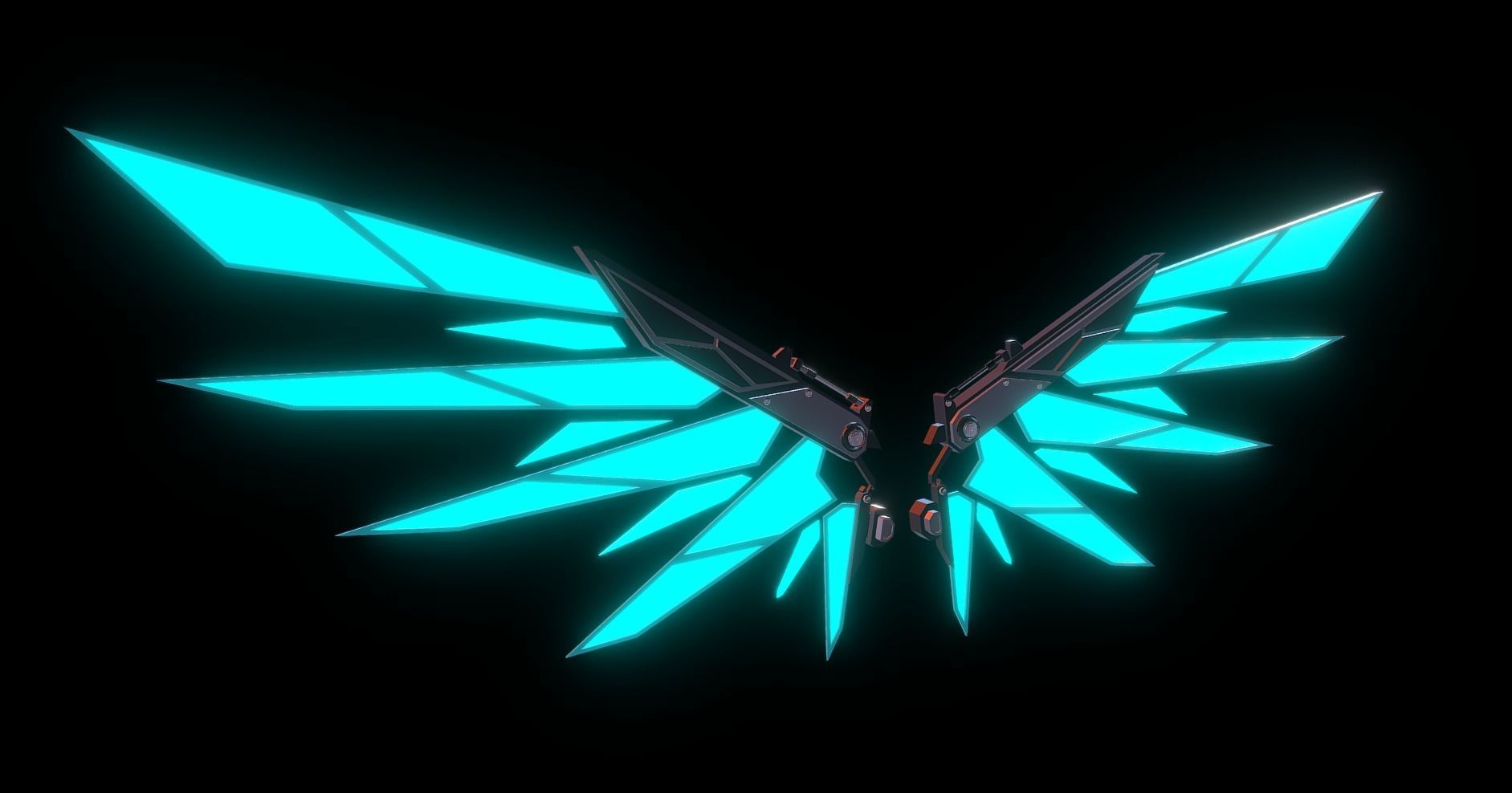 Mechanic Wing Low-poly 3D model_1