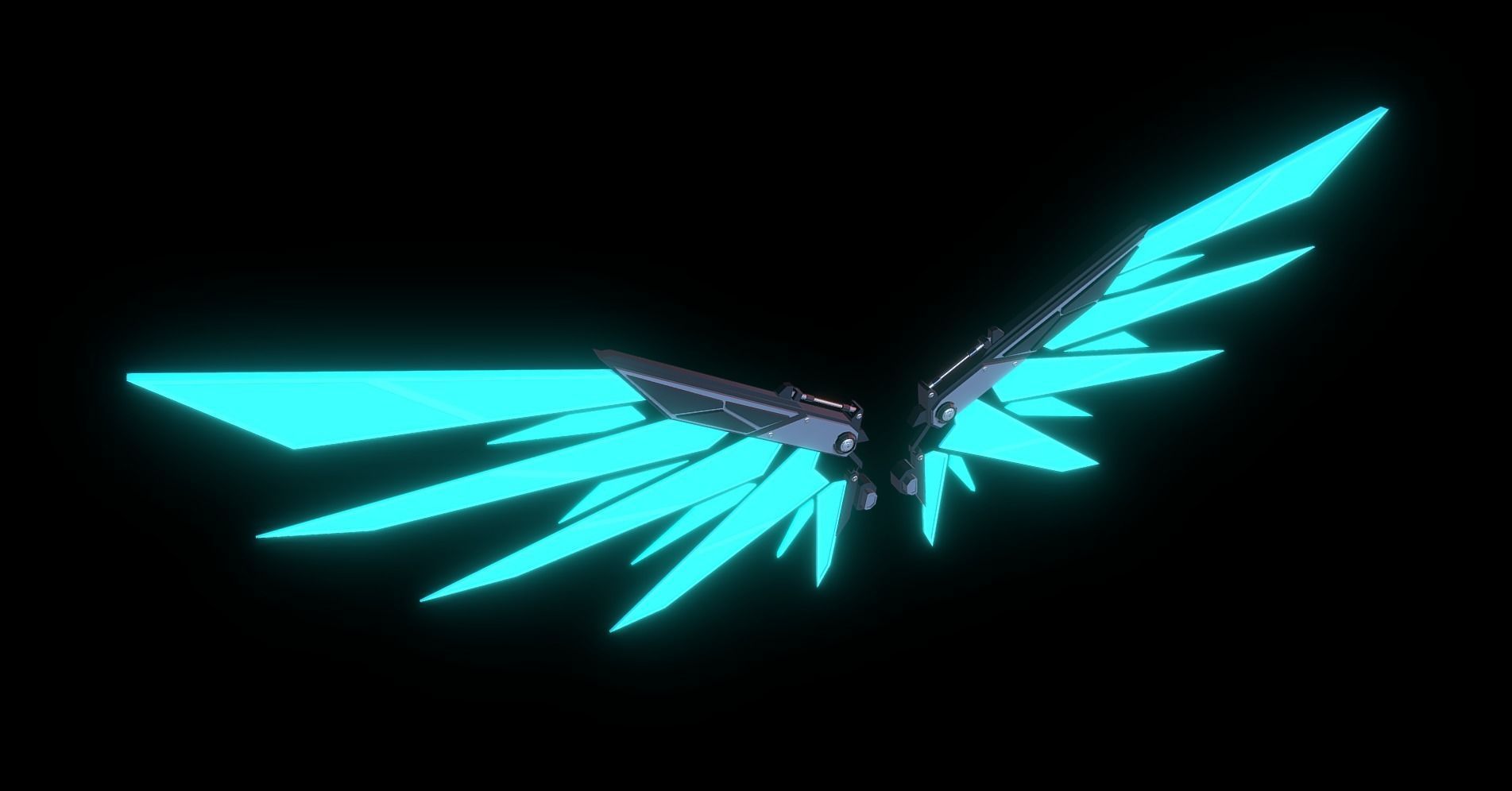 Mechanic Wing Low-poly 3D model_8