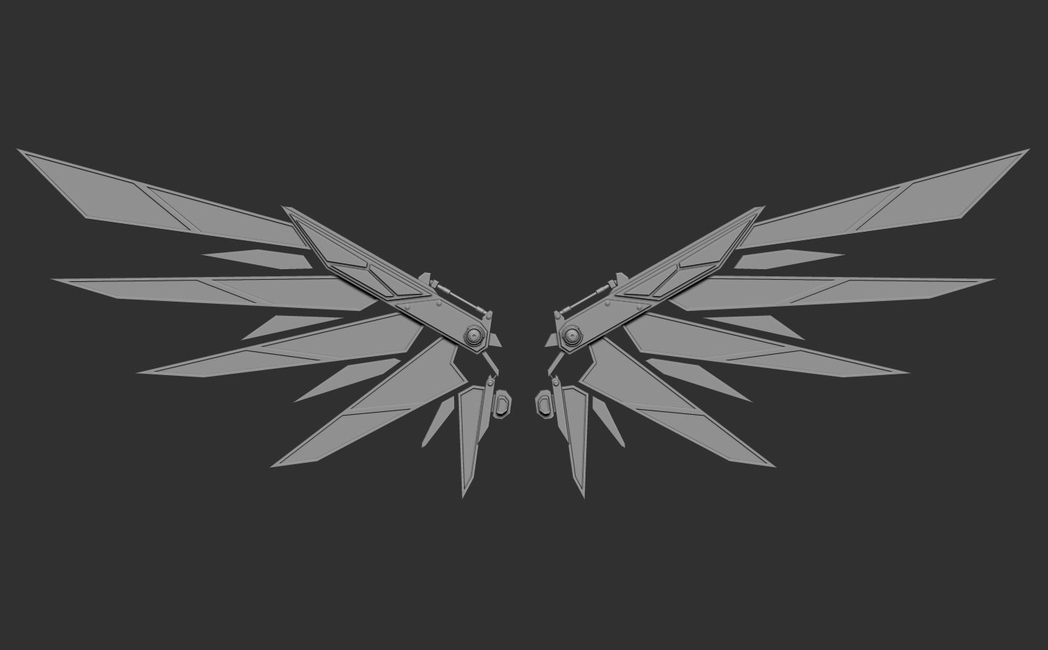 Mechanic Wing Low-poly 3D model_11