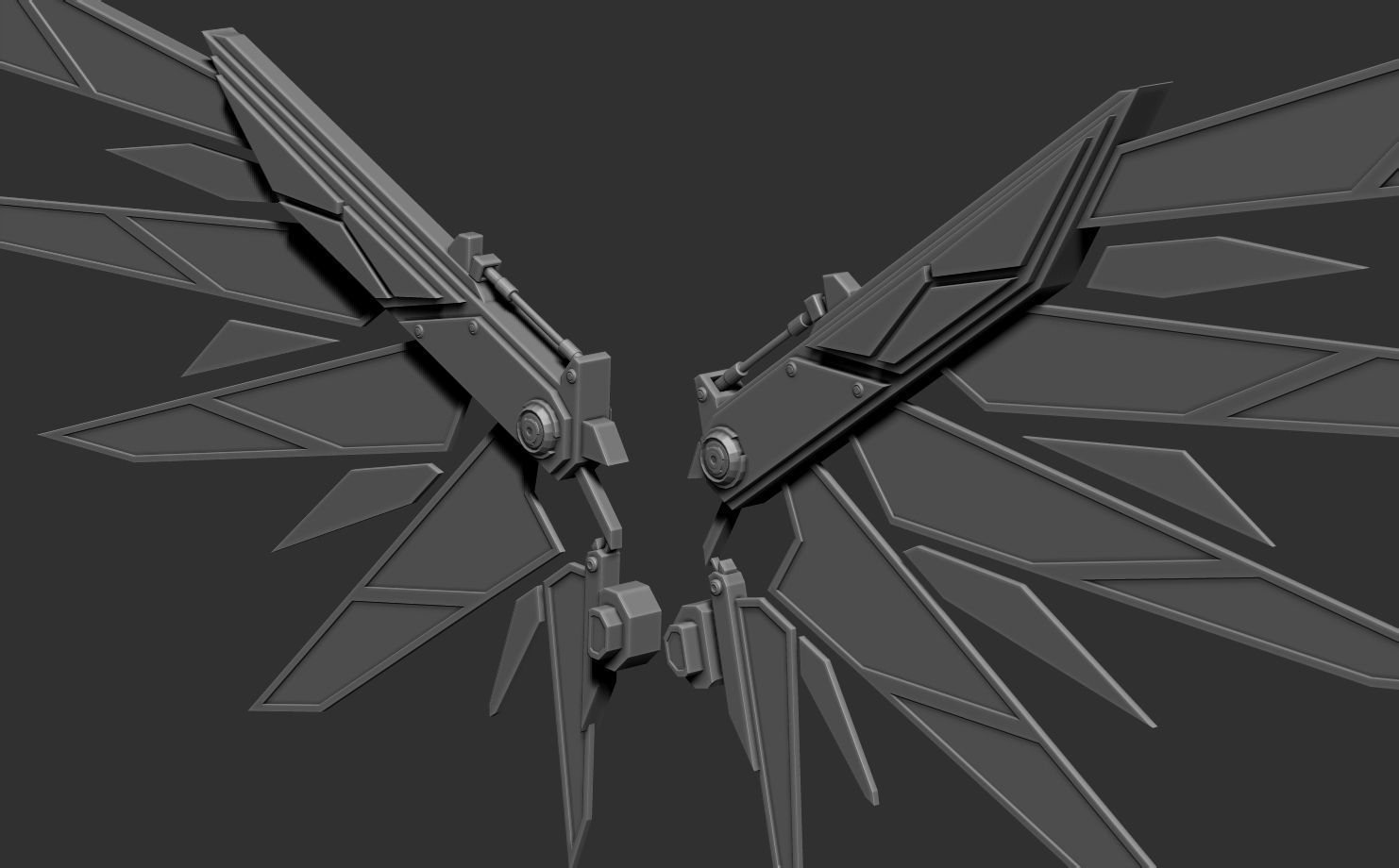 Mechanic Wing Low-poly 3D model_13