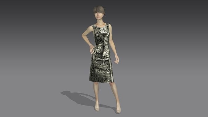 Women Dress 02 Low-poly 3D model