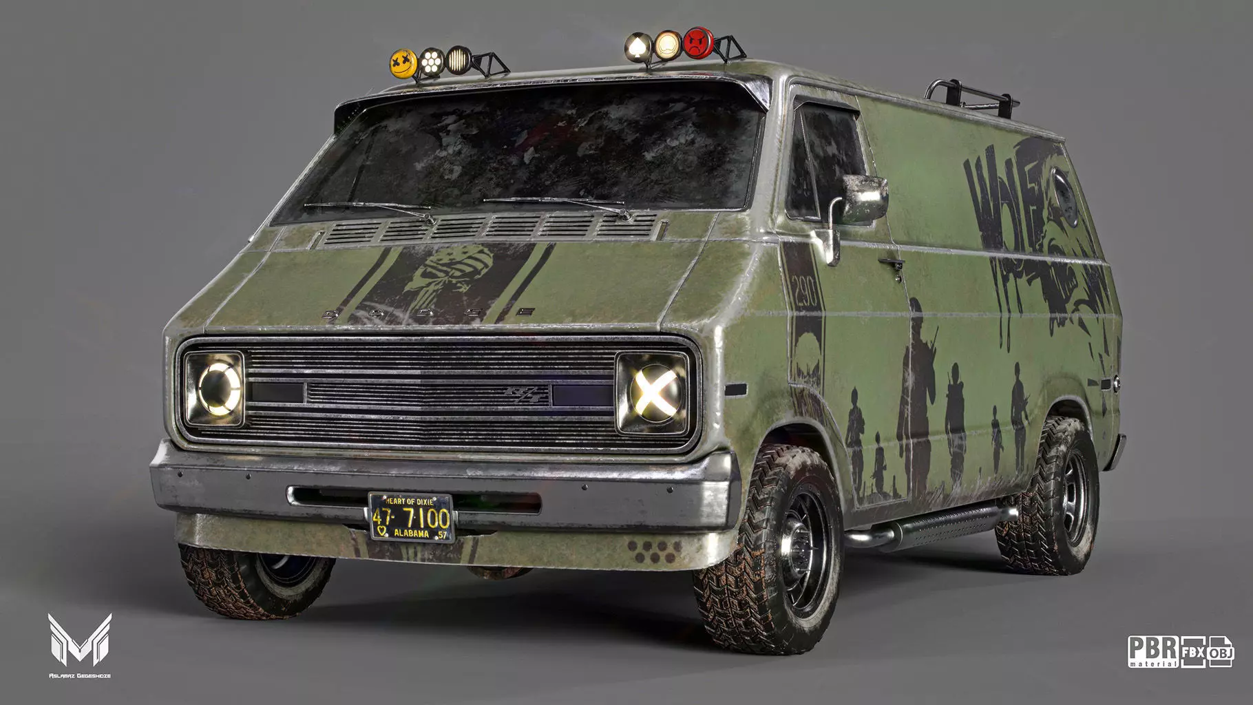 DODGE TRADESMAN VAN 1974 3D model_0