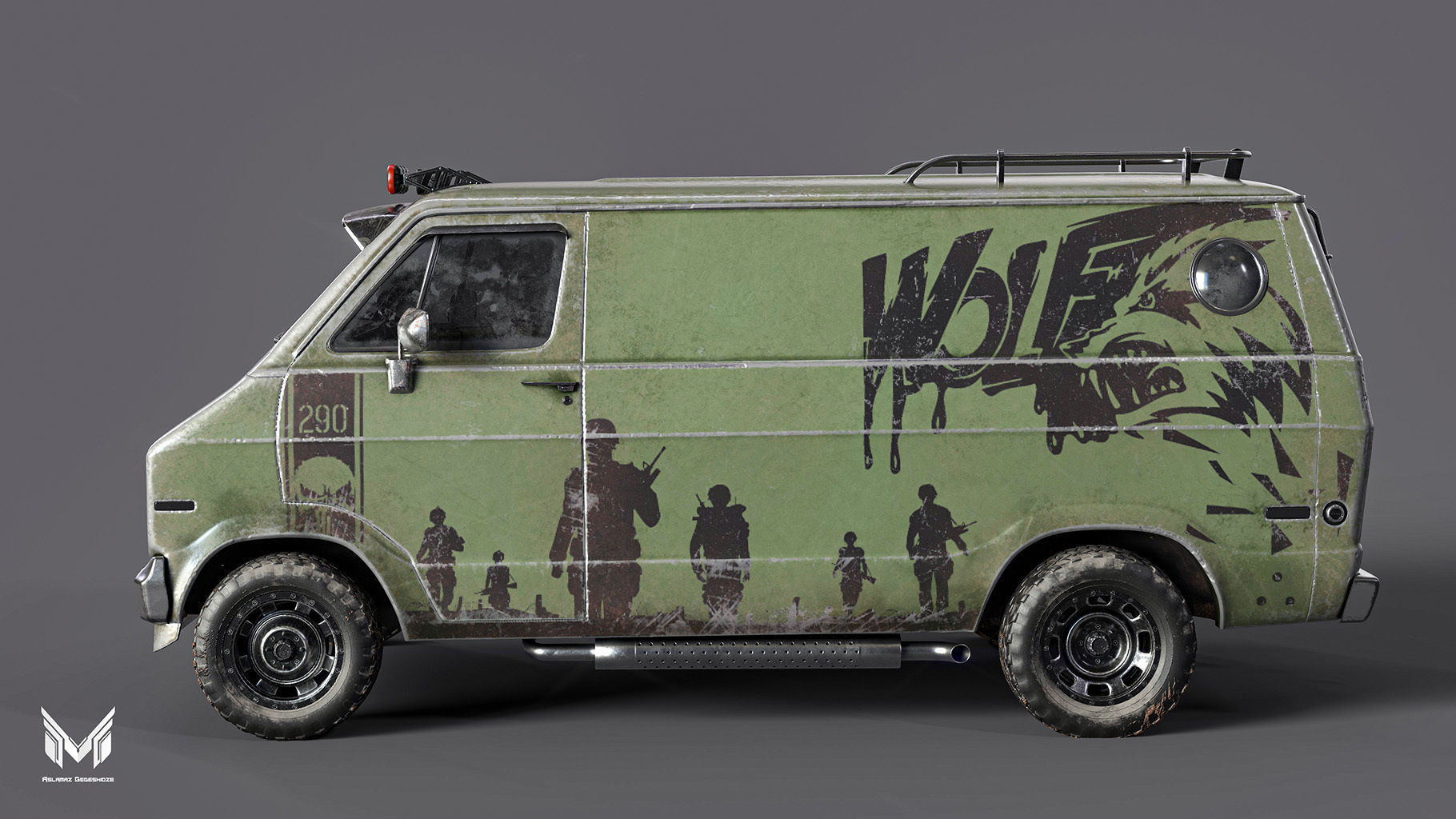 DODGE TRADESMAN VAN 1974 3D model_6