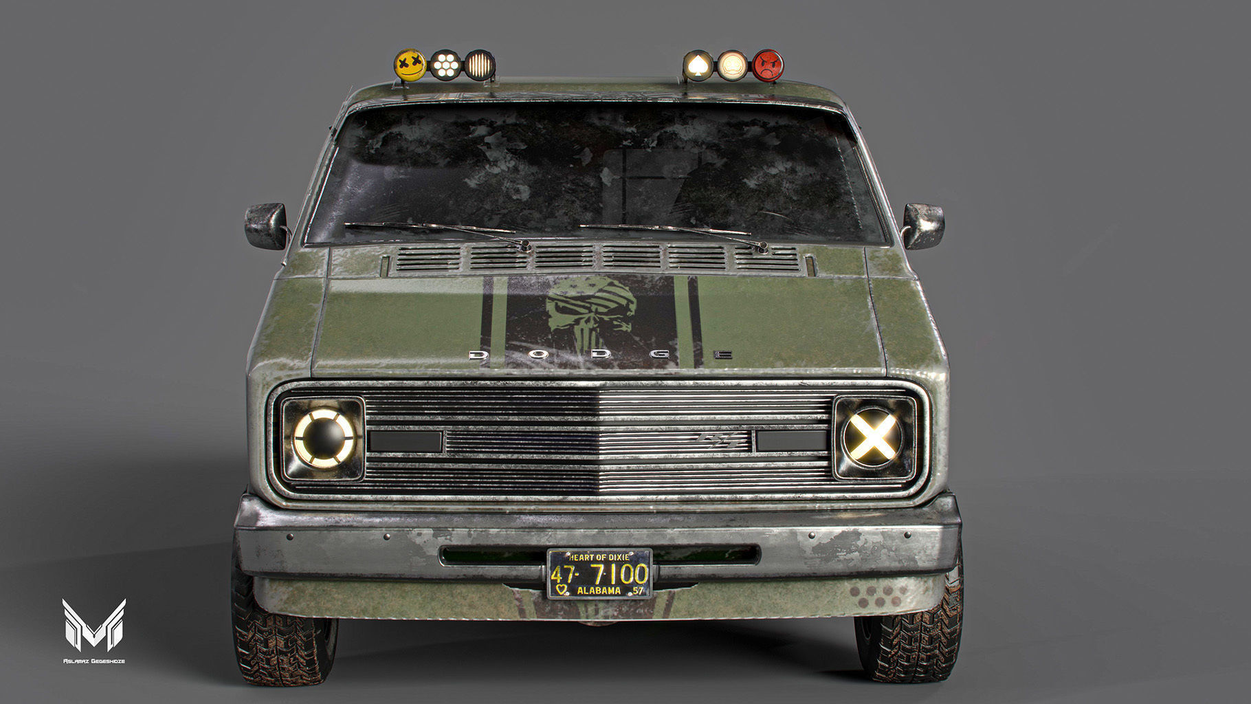 DODGE TRADESMAN VAN 1974 3D model_1