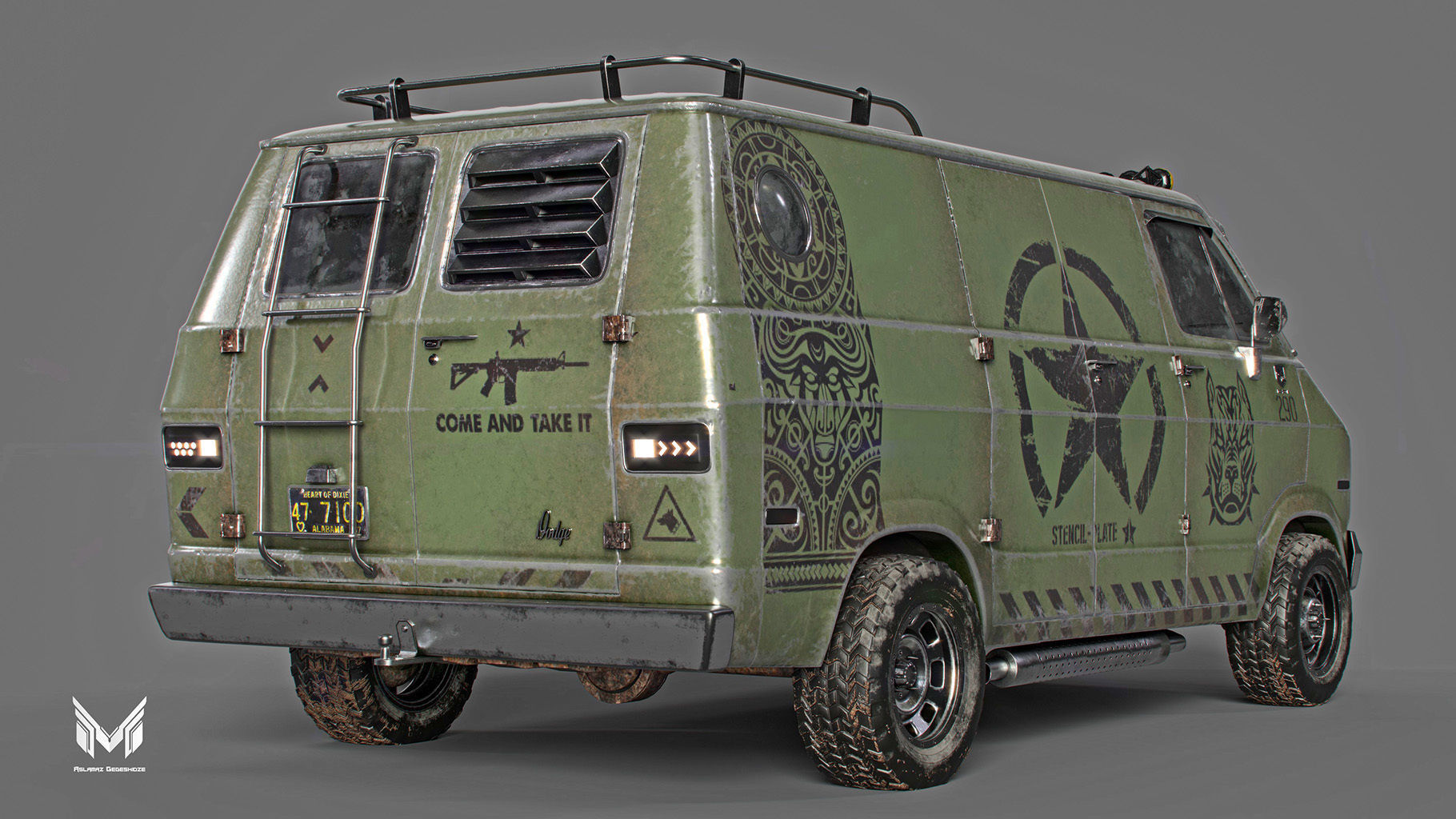 DODGE TRADESMAN VAN 1974 3D model_4