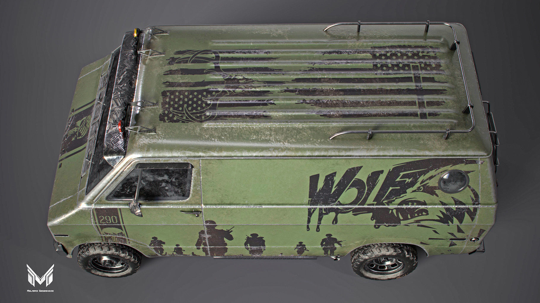 DODGE TRADESMAN VAN 1974 3D model_8