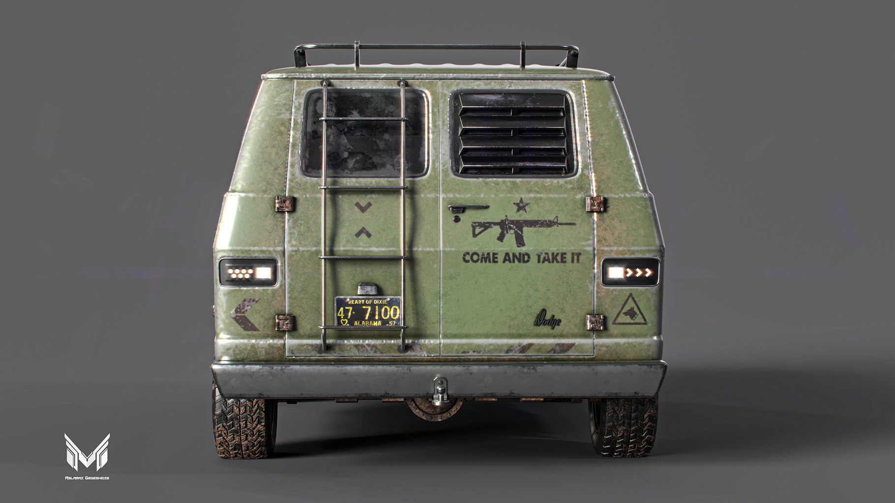 DODGE TRADESMAN VAN 1974 3D model_5