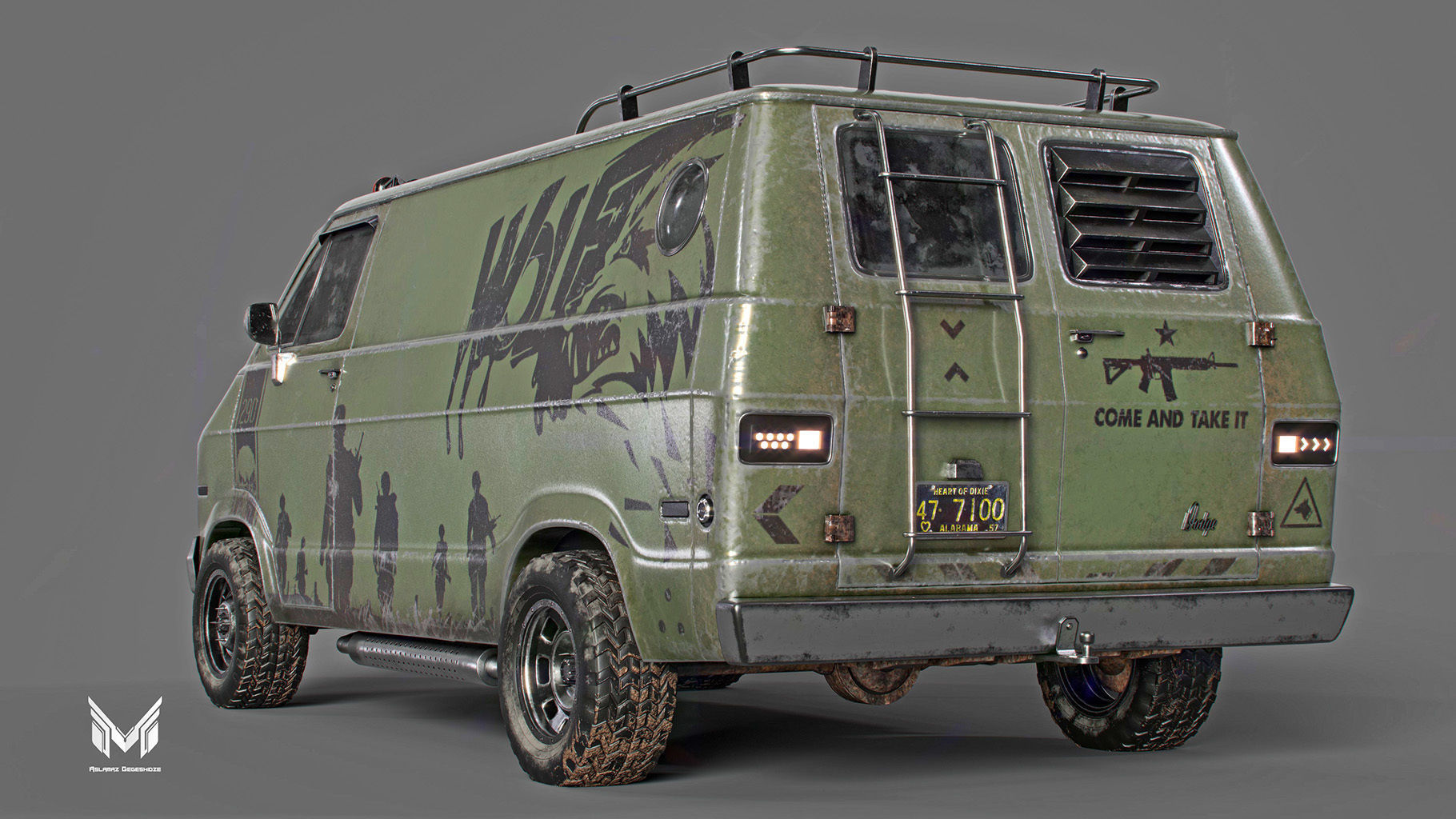 DODGE TRADESMAN VAN 1974 3D model_3