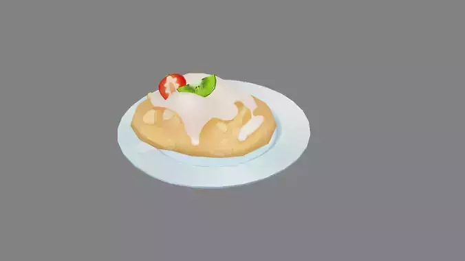 Cartoon dessert - strawberry - kiwi - ice cream