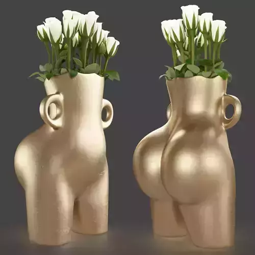 Bootyful Gold Bum Vase 3D model