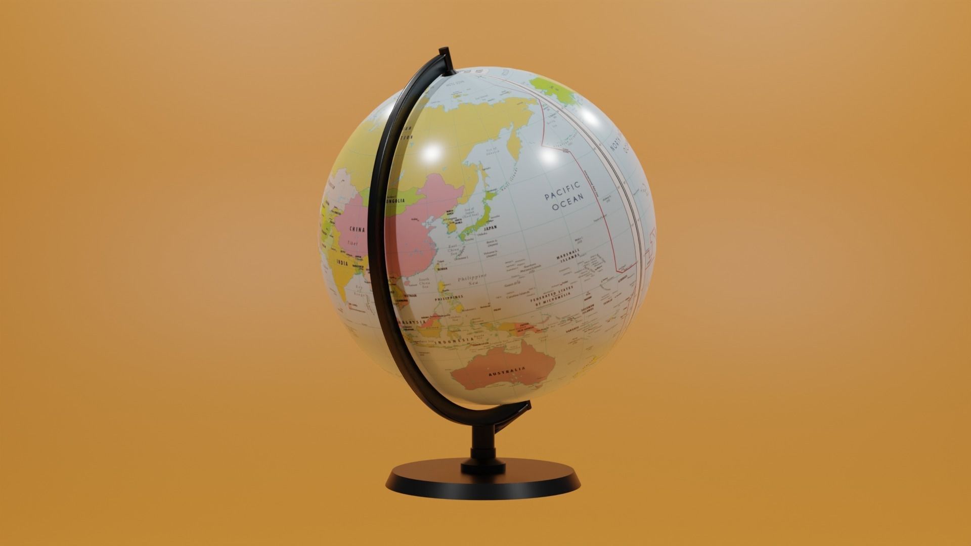 Globe 3D model_3