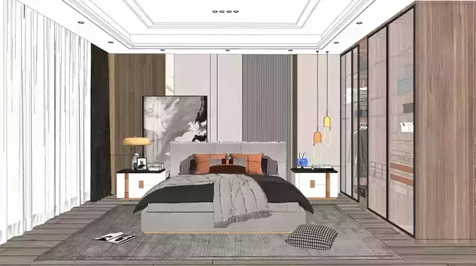 Modern master bedroom