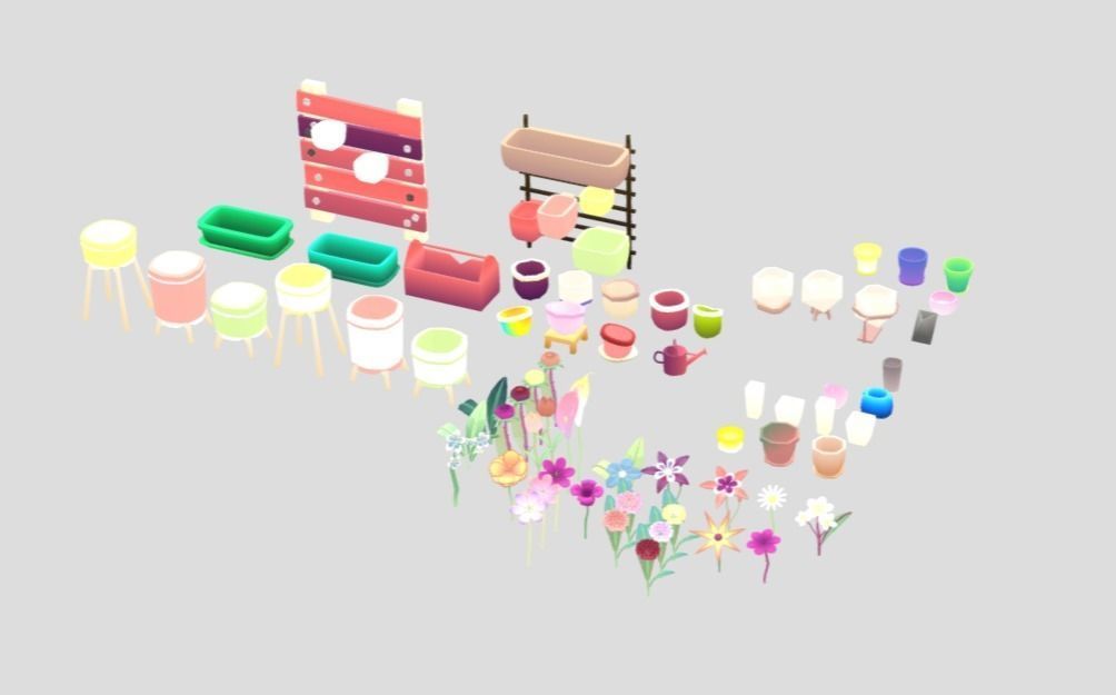 Low poly models with soft gradient textures - Mega Pack Low-poly 3D model_8