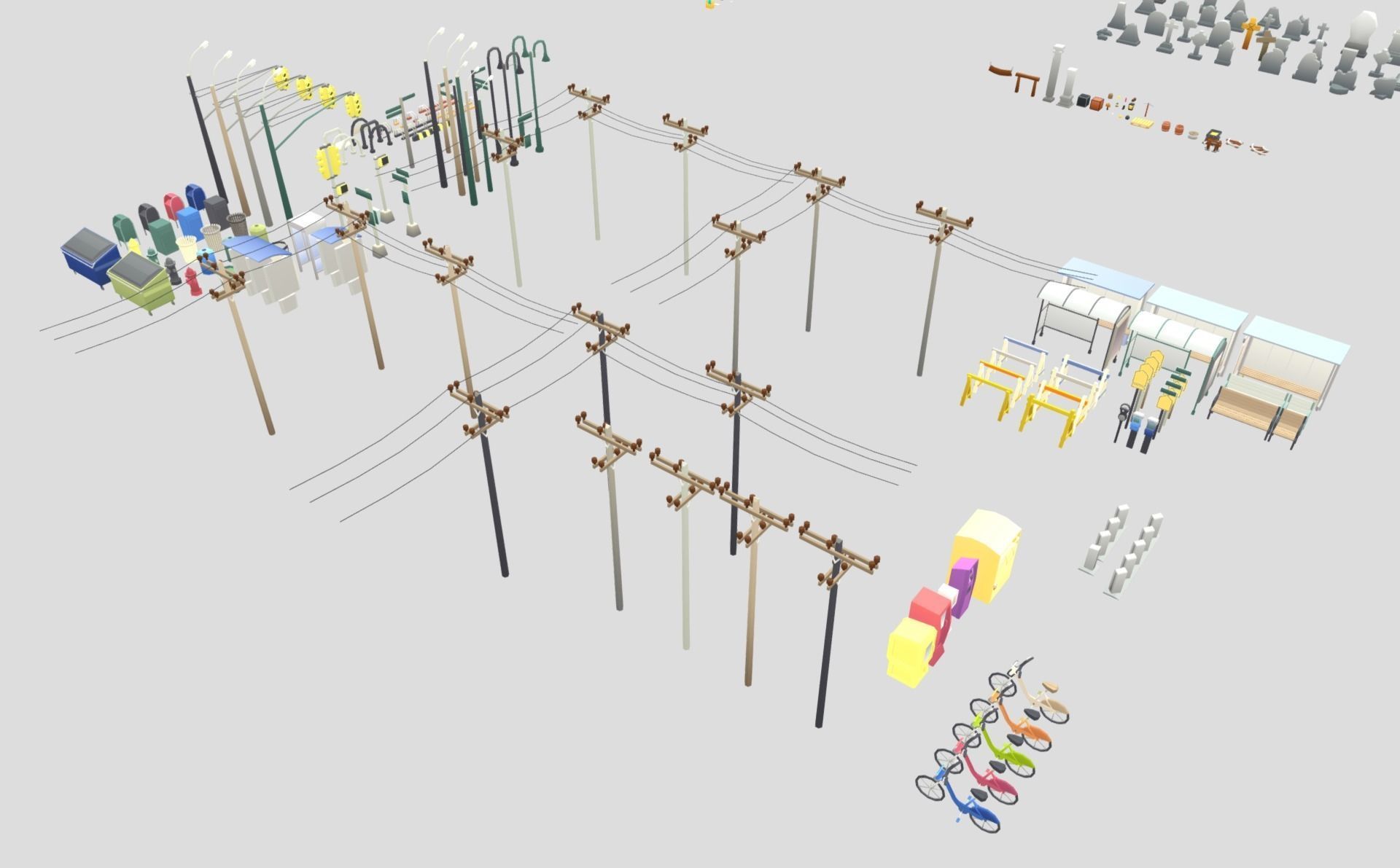 Low poly models with soft gradient textures - Mega Pack Low-poly 3D model_6