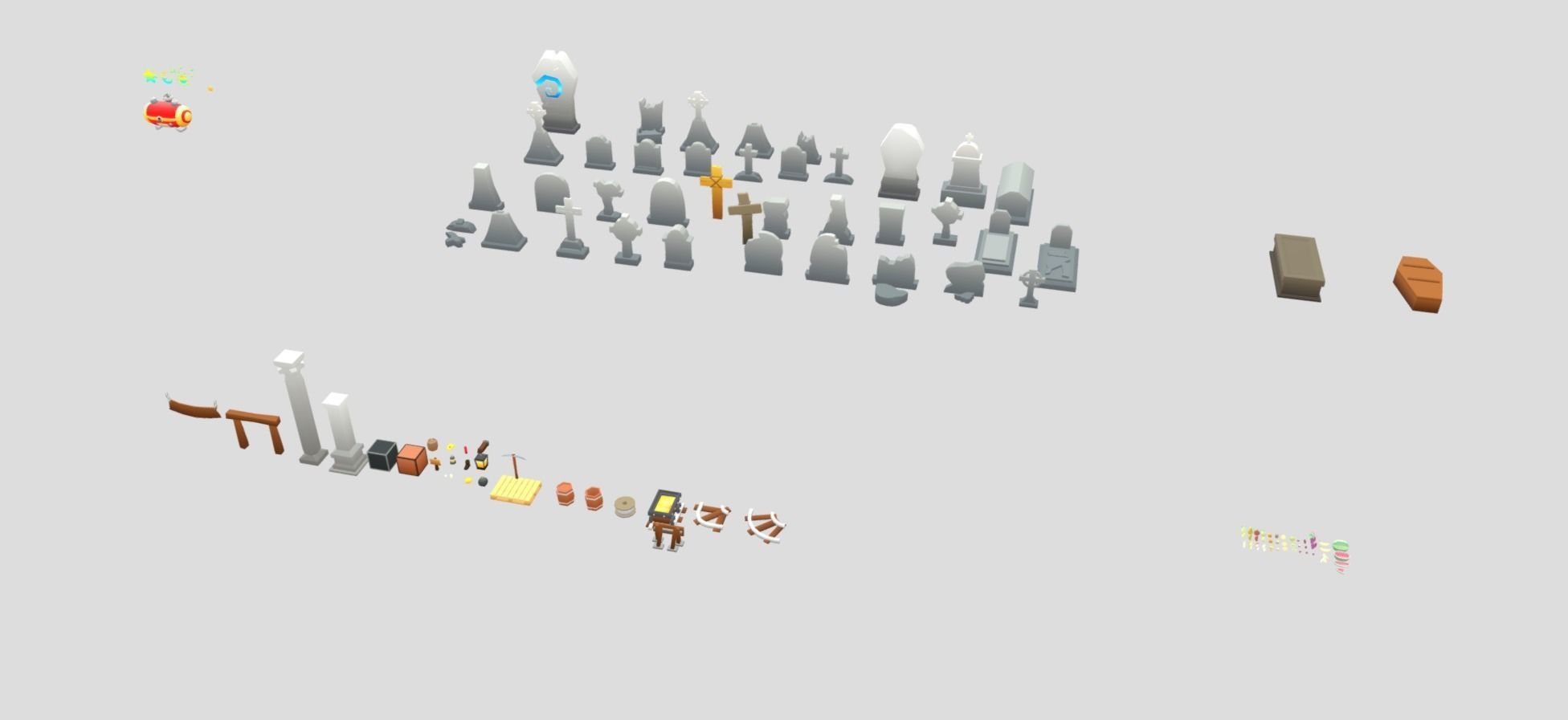 Low poly models with soft gradient textures - Mega Pack Low-poly 3D model_7