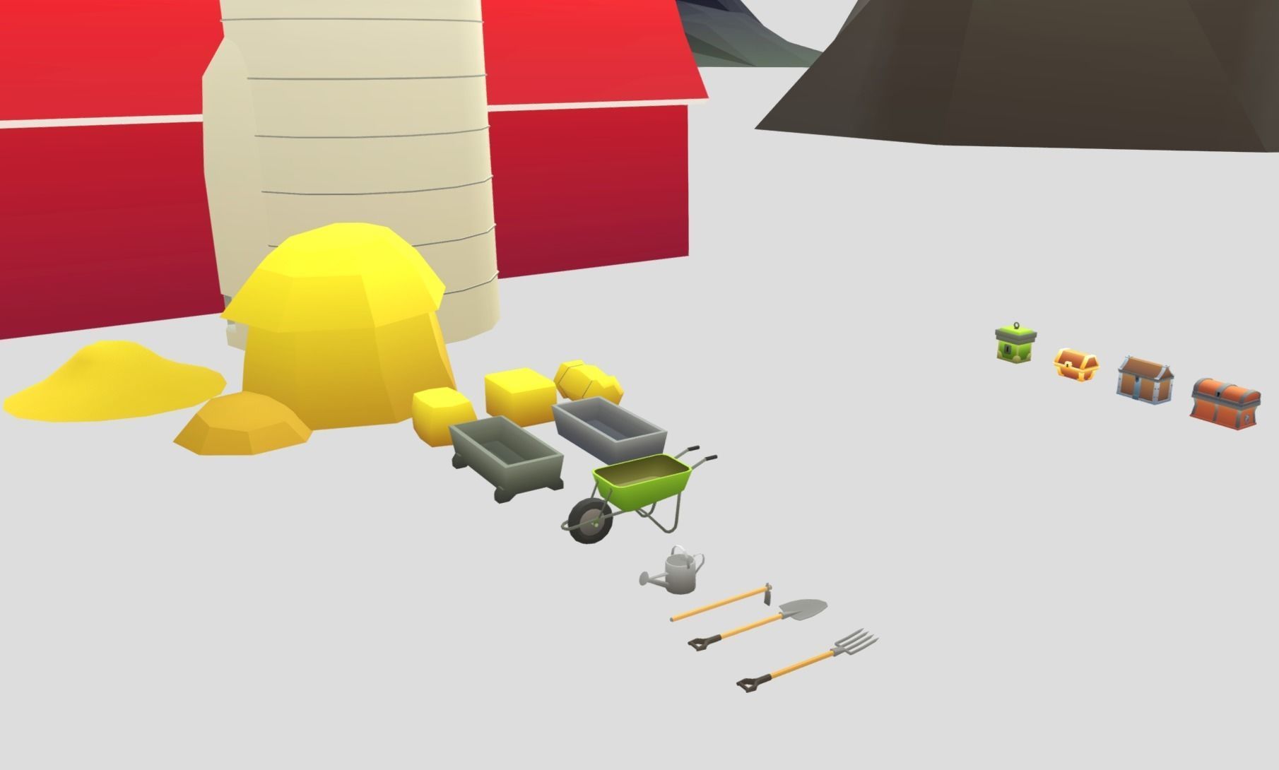 Low poly models with soft gradient textures - Mega Pack Low-poly 3D model_3