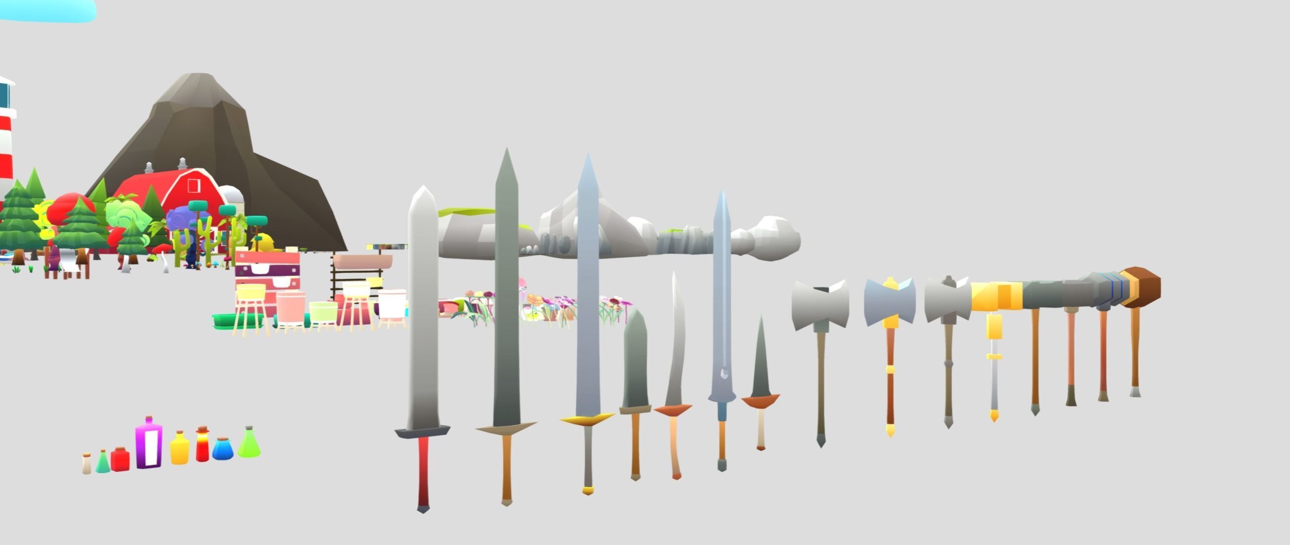 Low poly models with soft gradient textures - Mega Pack Low-poly 3D model_11