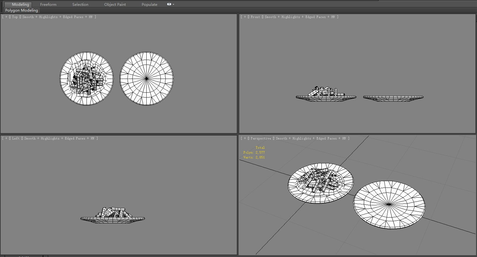 Chinese Food - Fried Garlic Moss - kitten plate Low-poly 3D model_6