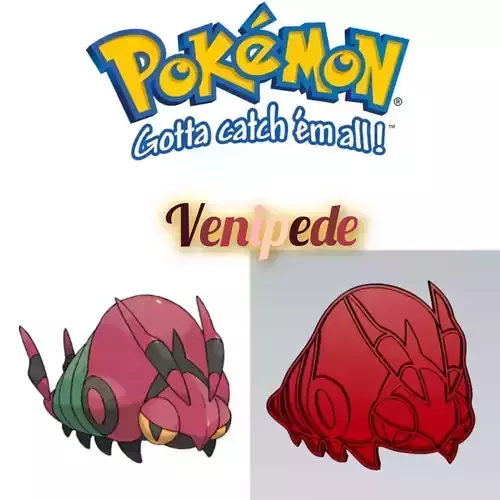 Amazing Pokemon Venipede Cookie Cutter Stamp Cake Decorating  3D model