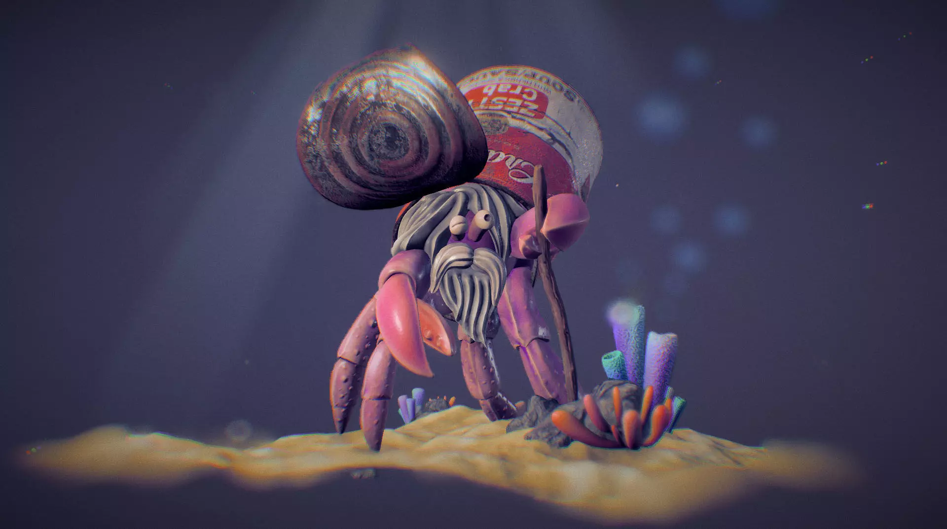 Hermit Crab Low-poly 3D model