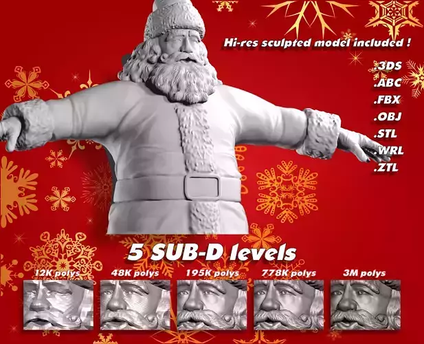 Santa Claus - low to high res