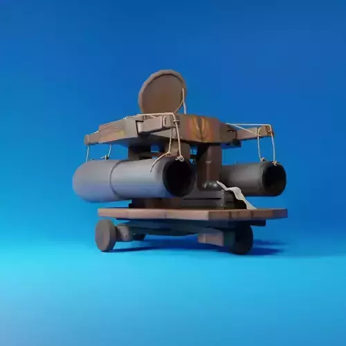 Rigged Cartoon Turret Stylized 3D model