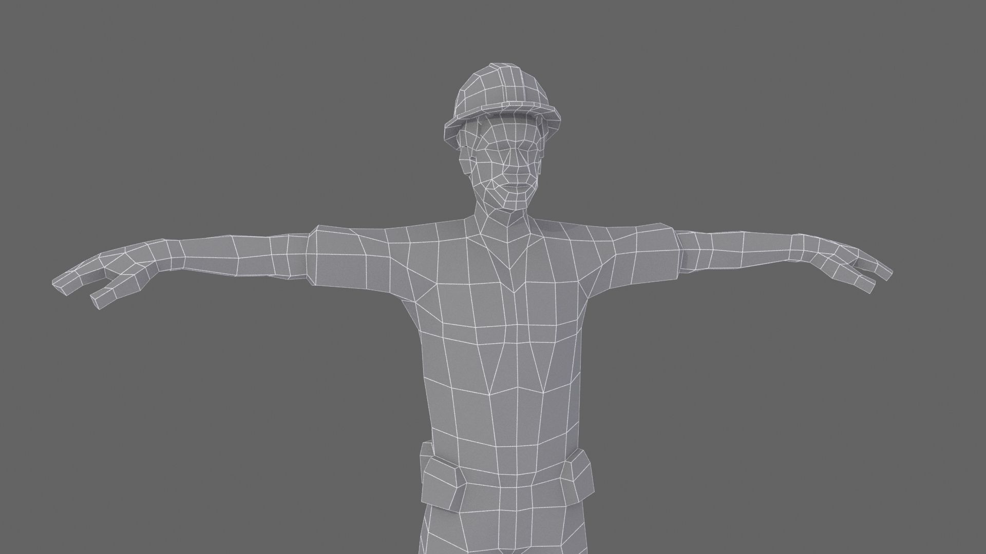 Construction Workers Team Low Poly Art Style  Rigged Pack Low-poly 3D model_18