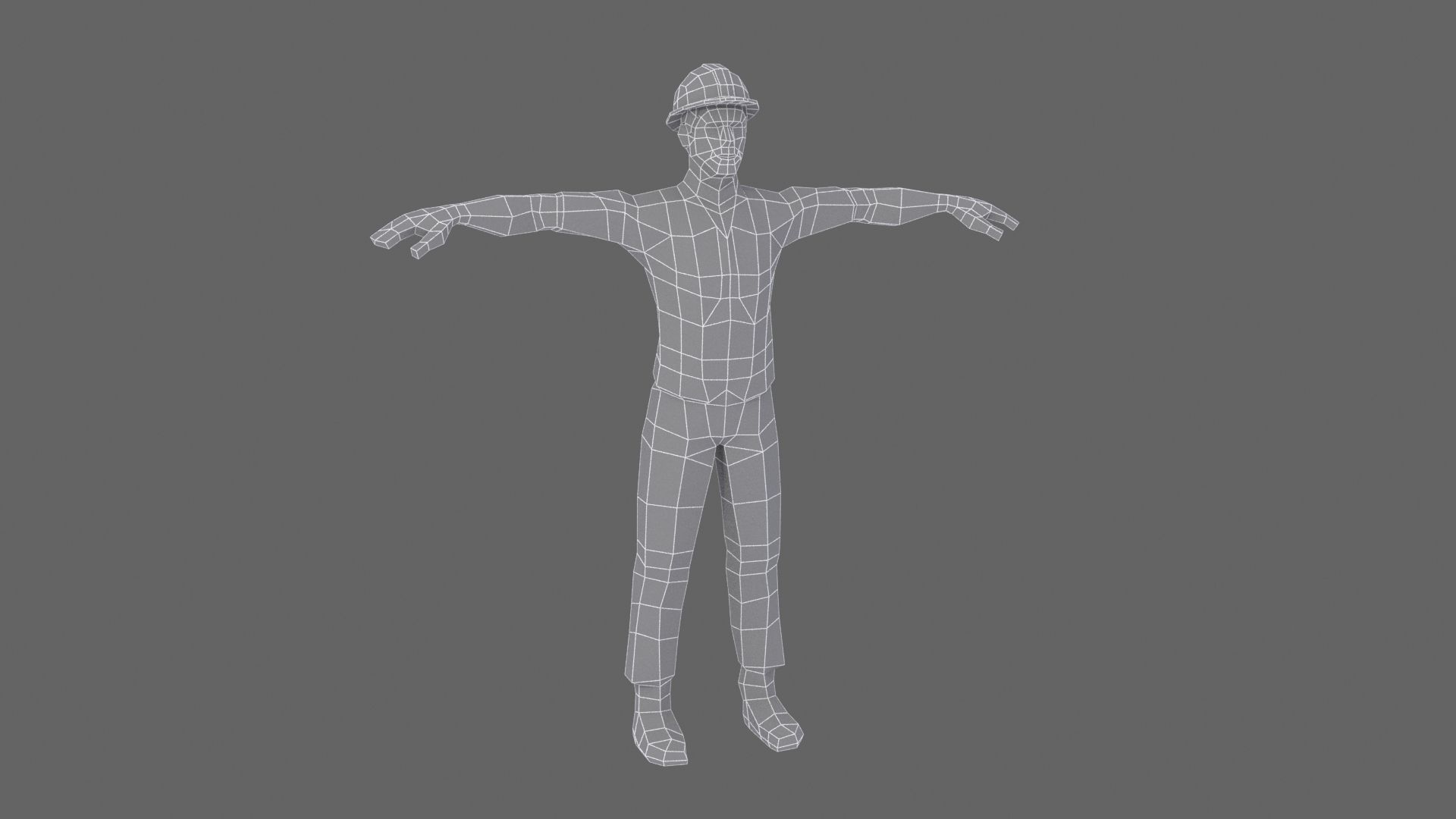 Construction Workers Team Low Poly Art Style  Rigged Pack Low-poly 3D model_12