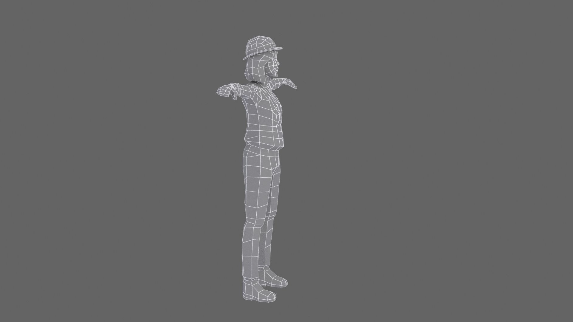 Construction Workers Team Low Poly Art Style  Rigged Pack Low-poly 3D model_10