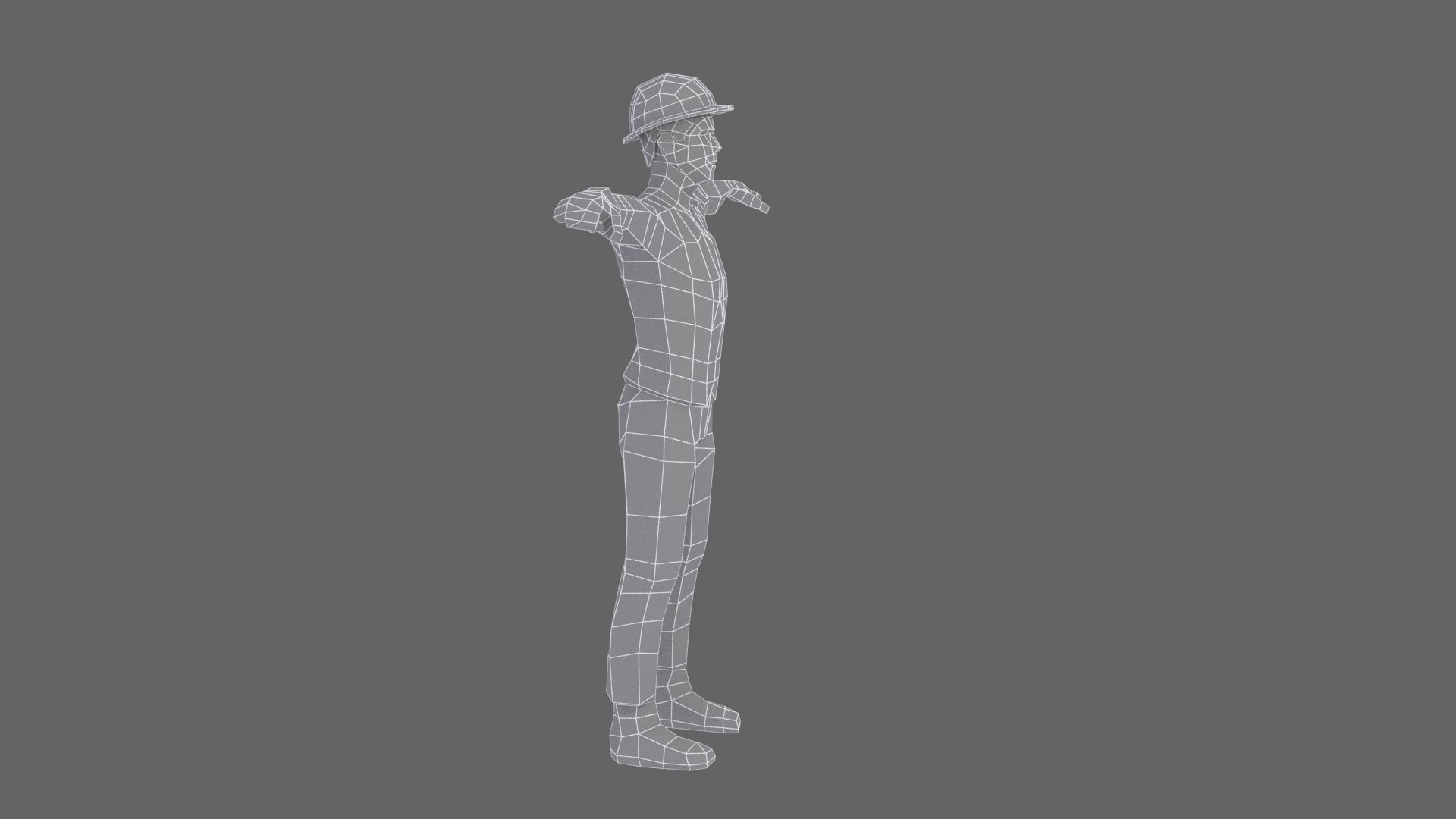 Construction Workers Team Low Poly Art Style  Rigged Pack Low-poly 3D model_13