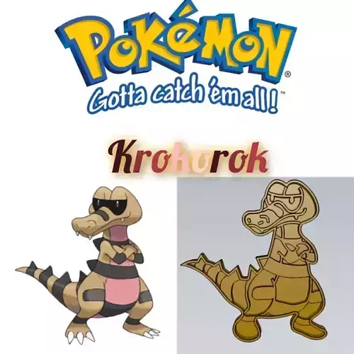Amazing Pokemon Krokorok Cookie Cutter Stamp Cake Decorating 