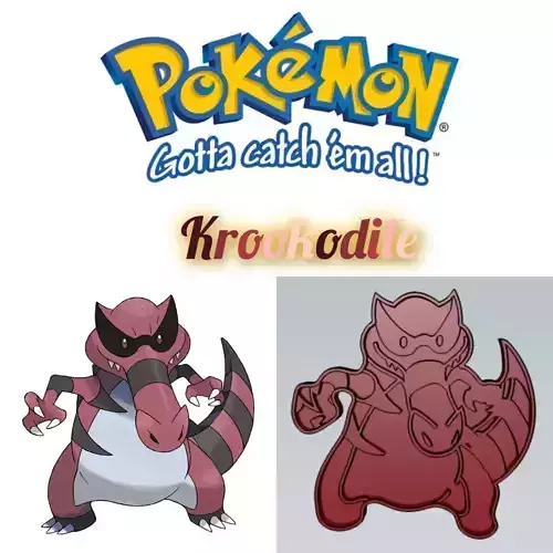 Amazing Pokemon Krookodile Cookie Cutter Stamp Cake Decorating 