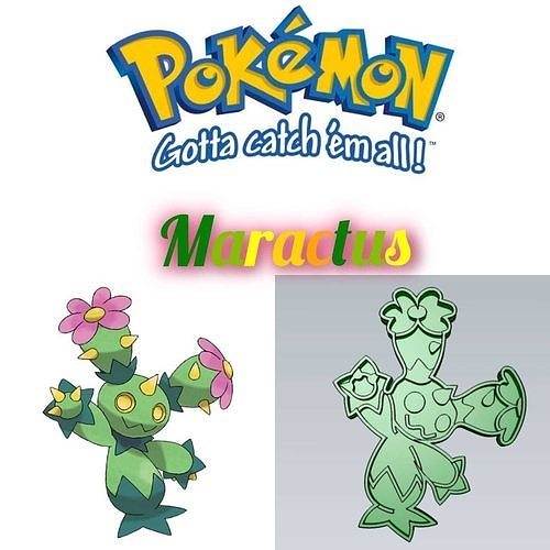 Amazing Pokemon Maractus Cookie Cutter Stamp Cake Decorating  3D model
