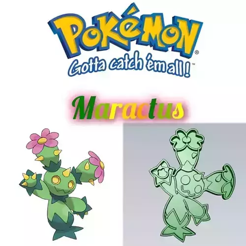 Amazing Pokemon Maractus Cookie Cutter Stamp Cake Decorating 
