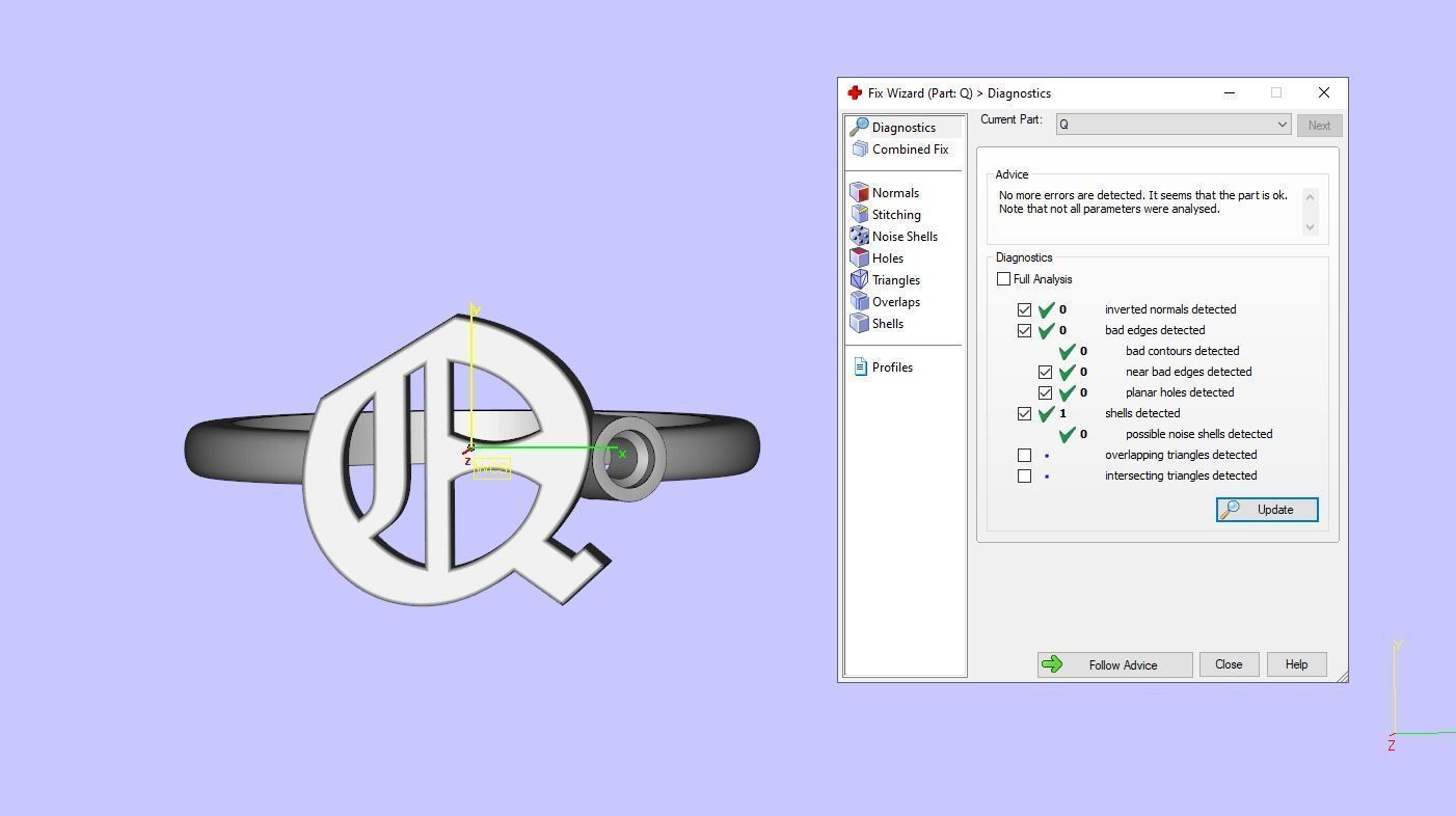 - Old English font ring Q 3D print model_13