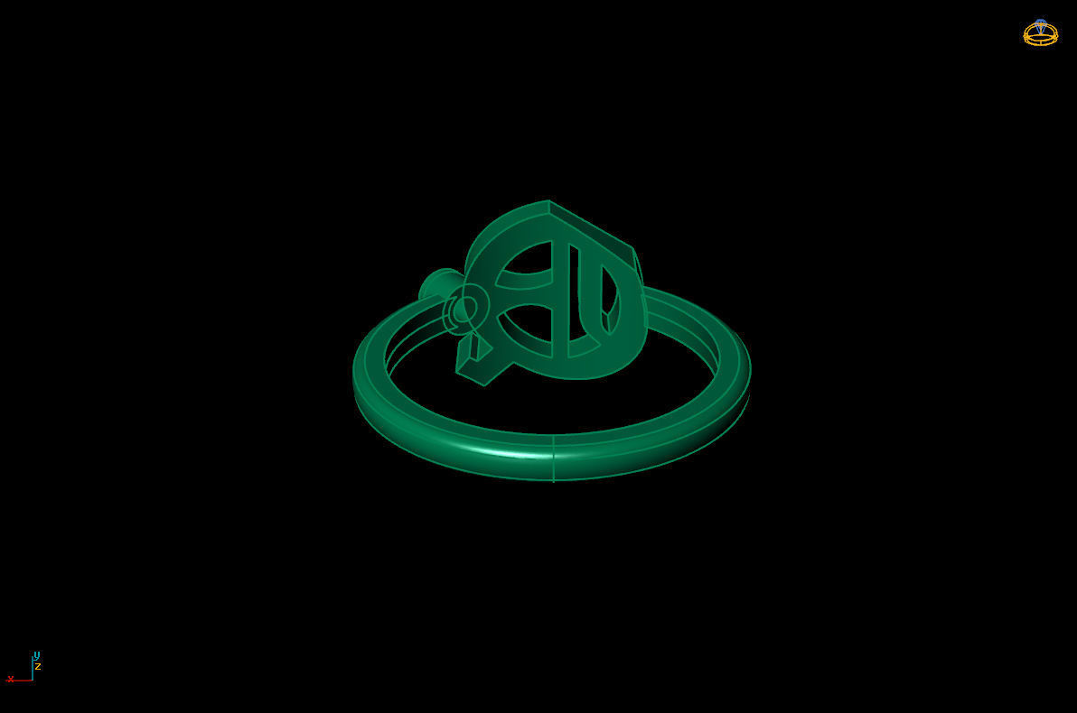 - Old English font ring Q 3D print model_10