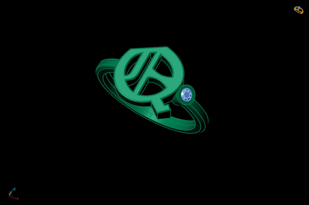 - Old English font ring Q 3D print model_9